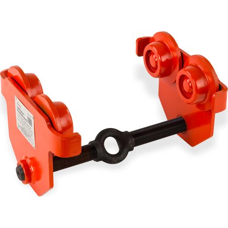 Dema – Chariot à palan 2 T – Bride réglable 70 à 230 mm – Construction robuste avec galets à roulement à billes – Inclinaison maximale 14%