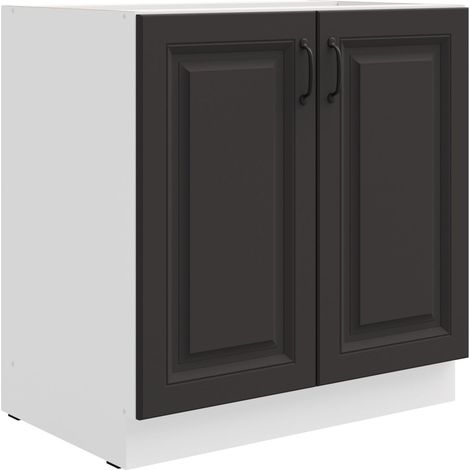 Unterschrank 80 cm Stilo Grau + Weiss Küchenzeile Küchenblock Küche Einbauküche (1/4)