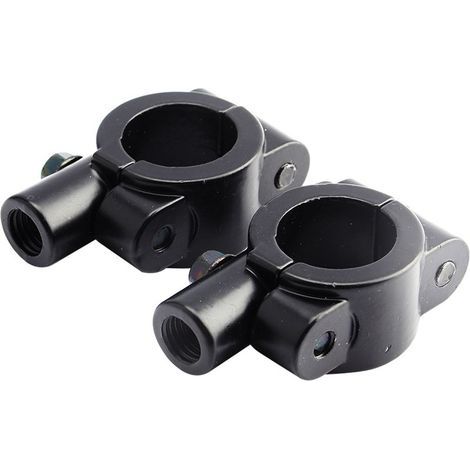 Universelle schwarze Motorrad-Lenkerspiegelhalterung - 2 Stück (10 mm/7/8" Aluminiumklemme) (1/5)