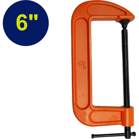 Dapetz ® Mini G Clamp 6 (150mm) Capacity G-Clamps - Industrial Strength C Clamp Cast Iron Frame Professional Strong Corrosion Resistant for Metal Building Woodworking Carpentry (1/5)