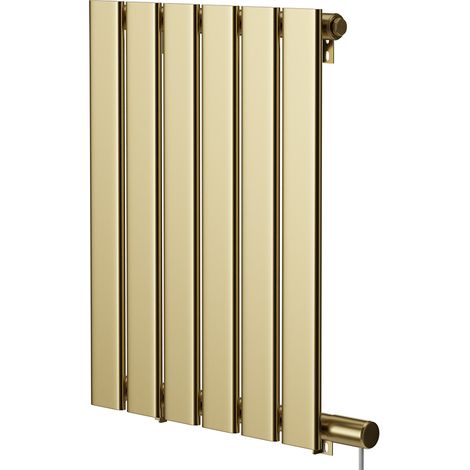 Hudson Colore Brushed Brass 600mm x 452mm Horizontal Electric Single Panel Radiator (1/5)