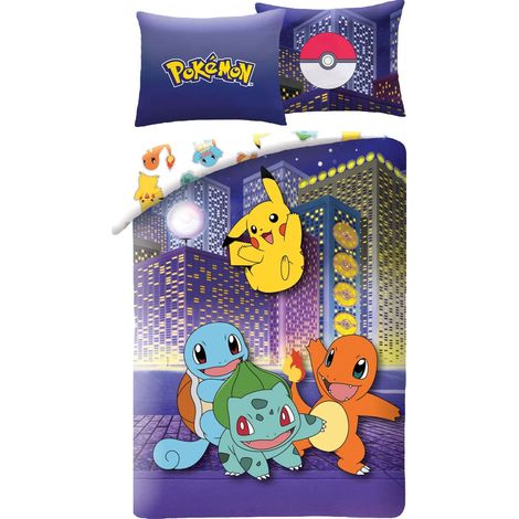 Literie microfibre 140x200+1p70x90 Pokémon 681BL