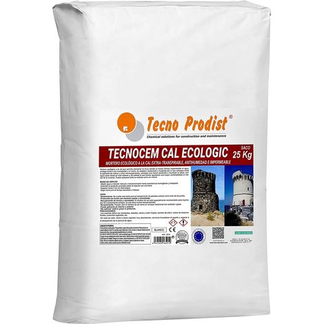 Tecno Prodist Tecnocem Cal Ecologic - Mortero Antihumedad para Interior y Exterior, Ecológico