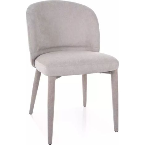 Chaise grise TOLY tissu avec piétement tissu intégré (1/5)