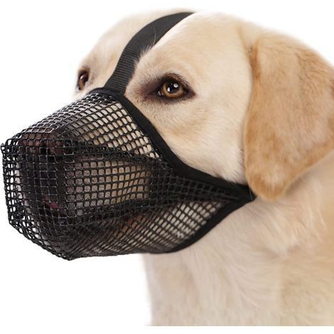 1 pièce Couvre-bouche pour chien, maille douce et ajustable, pour chiens de petite et moyenne taille, usage entraînement et sécurité (1/5)