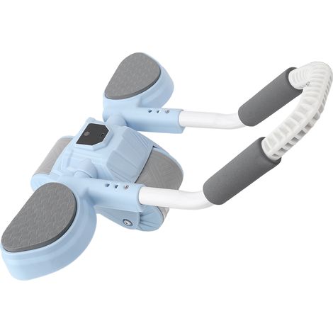 Roue abdominale de fitness à ressort automatique antidérapant, rechargeable, aide à la planche pour hommes et femmes, bleue (1/5)