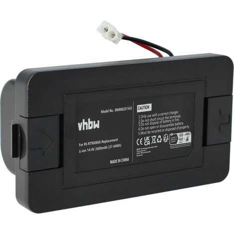 vhbw Akku kompatibel mit Rowenta Smart Force Essential RR694, RR697, RR6943WH Home Cleaner Heimroboter Schwarz (2600mAh, 14,4V, Li-Ion)
