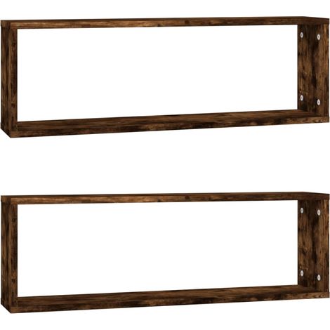 Maison Exclusive - Wandregale 2 Stk. Räuchereiche 80x15x26,5 cm H