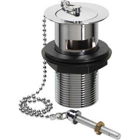 KeyPlumb Bathroom Plug Hole and Chain Basin Sink Metal Slotted Waste Chrome