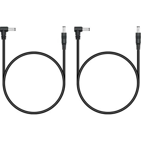 Lot de 2 câbles d'extension d'alimentation DC 12 V 0,5 m, DC 5,5 mm x 2,1 mm mâle vers mâle 20 AWG, pour caméra de sécurité CCTV, caméra de surveillance, routeur DVR à bande LED, etc (1/5)