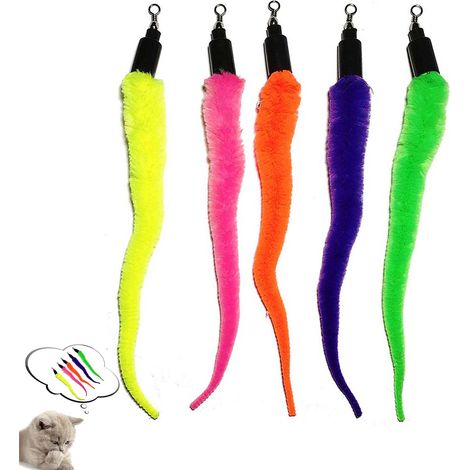 Xelparuc Lot de 5 vers de rechange pour baguettes jouets pour chats et chatons