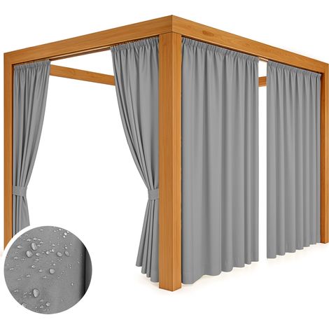 Rideaux imperméables pour gazebo, terrasse, pergola, tunnel de jardin 180 cm (1/5)