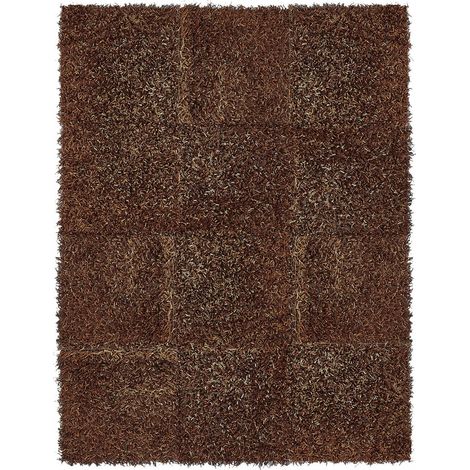 Tapis shaggy 120x160 marron tufté rectangle motif uni SHAGGY N