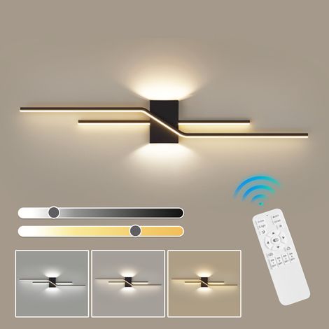 Applique murale LED 60 cm à intensité variable avec télécommande, lampe de chevet minimaliste, applique miroir, 3 températures de couleur (1/5)