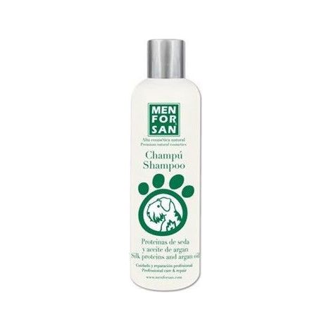 Champú MENFORSAN 300ml con proteinas de seda y aceite de argan