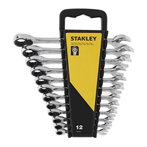 Stanley - Juego de 12 llaves combinados con trinquete STMT82847-0