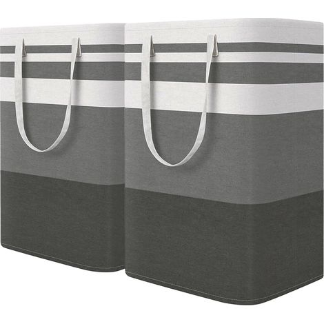 Panier à linge pliable 372823.5cm cm, gris-blanc, pour chambre/salle de bain/voyage (1/4)