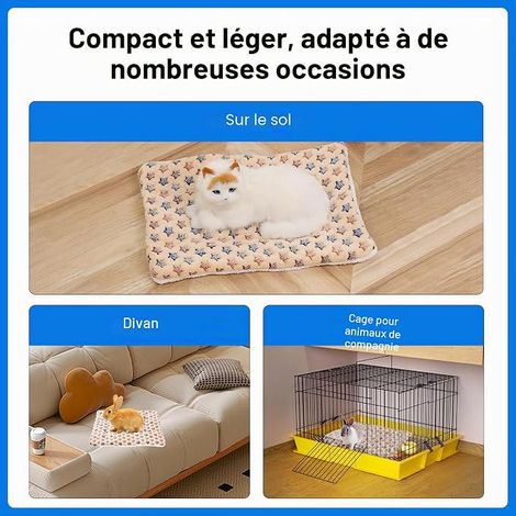 Plush Sleeping Mats for Small Animals 37 x 27 cm Warm and Fluffy Rabbit Bed, Washable Cozy Beds for Small Animals, Guinea Pigs, Hamsters, Guinea Pig (1/4)