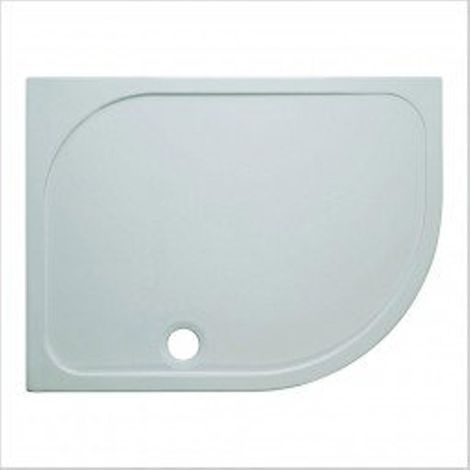Crosswater Shower Tray receveur de douche 100x80x4.5cm droite 55 rayon avec traitement anticalcaire polybéton blanc