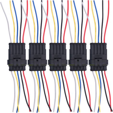 Connecteur électrique auto étanche 5 pièces, ignifuge, résilient, antioxydant, borne de câblage automobile résistante à l'eau (1/5)