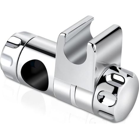 Support coulissant réglable pour douchette, compatible avec barre de douche 25 mm, chromé (1/5)