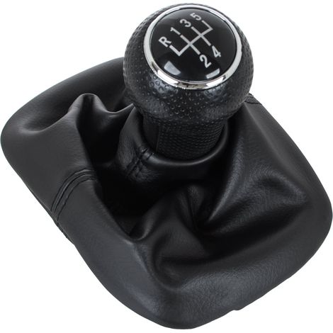 Pomo de palanca de cambios negro para VW Golf IV 98-05 + funda con orificio de 12 mm (1/5)