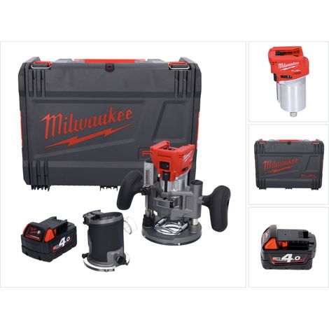 Milwaukee M18 FTR-401X router sin cable 18 V sin escobillas + 1x batería 4.0 Ah + módulos router + caja HD - sin cargador