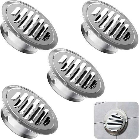 4 Pièces Grille Aeration Ronde, Grille Ventilation 100mm en Acier Inoxydable, Grille de Ventilation Ronde avec Filet Anti-Insectes, Pour Cuisine, Salle de Bain, Garage (1/4)
