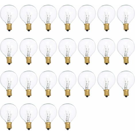 G40-Glühbirnen, Ersatz für G40-Wolframbirne, 7 W, 220–240 V, klare Globe-Glühbirne mit E12-Sockel, 25 Stück, Kaltweiß (1/5)
