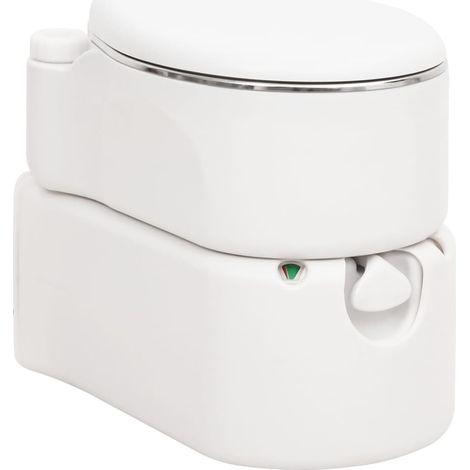 Toilettes de camping intégrées, blanches, 24+17 L, PEHD et acier