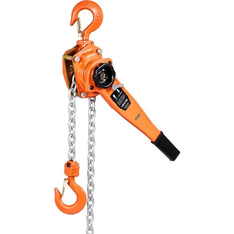 Treuil à chaîne manuel 15T 1500KG capacité robuste 3M levage chaîne acier G80 avec frein mécanique double crochets rotatifs 360° (1/5)