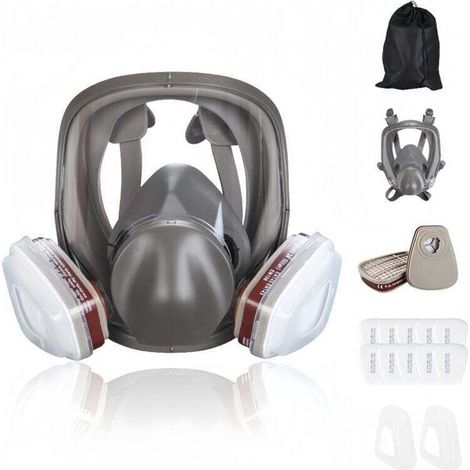 16 en 1Masque à gaz antibuée, respirateur facial intégral, respirateur de pulvérisation de peinture industrielle, filtre de travail de sécurité, protection contre le formaldéhyde (1/4)