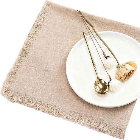 Serviettes de table kaki pour la maison, en tissu doux et lavable. (1/5)