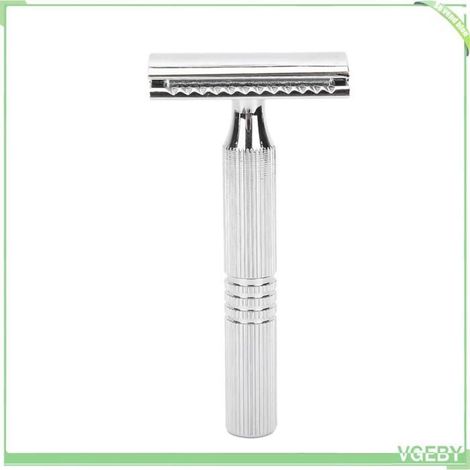 Rasoir manuel - FAFEICY - Professionnel - Double tranchant - Alliage zinc - Gris avec sac (1/5)