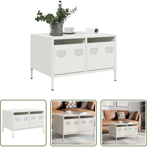 Schrank -  TV-Schrank Weiß 68x50x43,5 cm Kaltgewalzter Stahl (1/5)