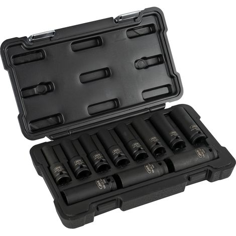 SET DE 11 VASOS DE IMPACTO 12 CANTOS 1/2" LARGOS JBM 53744 (1/5)