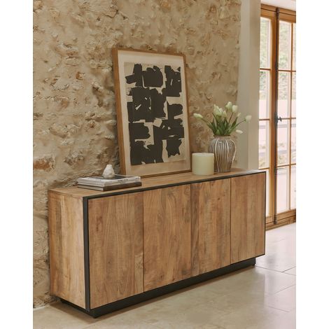 Koda - Buffet bas 4 portes en bois de manguier et métal (1/5)