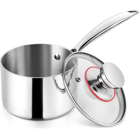 Casserole à manche 16 cm en acier inoxydable