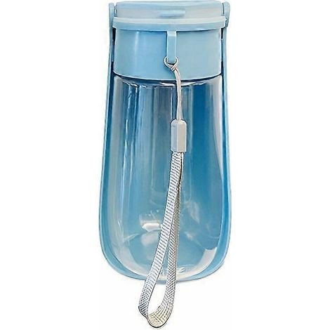 Tragbare, faltbare Wasserflasche für Haustiere, 440 ml (15 oz) Klappdeckel-Wasserspender für den Außenbereich für Hunde und Katzen mit abnehmbarem Tragegurt (1/5)
