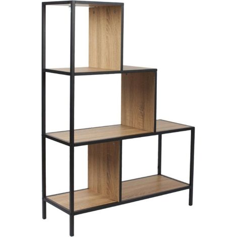 Étagère Escalier "Edison" 112cm Naturel & Noir (1/5)