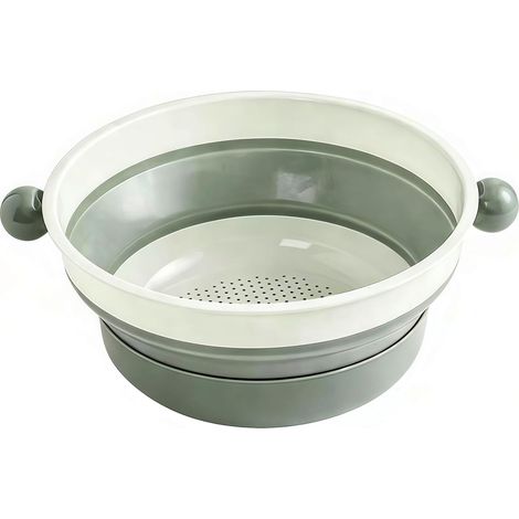 Passoire Pliable Silicone, 21 cm Portable Panier de Fruits, Passoires de Cuisine Pliantes pour égoutter Les Pâtes, Légumes, Fruits