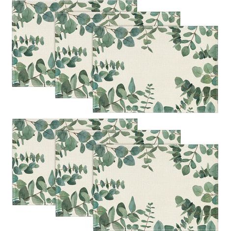 Lot von 6 Tischsets aus Eukalyptus – Tischdekoration – Innendekoration – Urlaub – 30 x 45 cm (1/5)