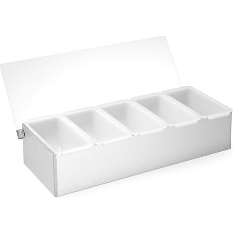 Contenitore da bar per additivi per bevande, 5 inserti, acciaio - Hendi 552100 (1/4)