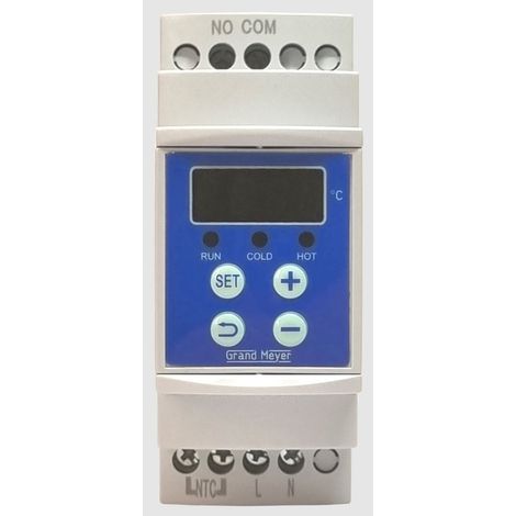 Termostato SMM‑9050, 16A, 230V, control de calefacción/refrigeración, carril DIN, Grand Meyer
