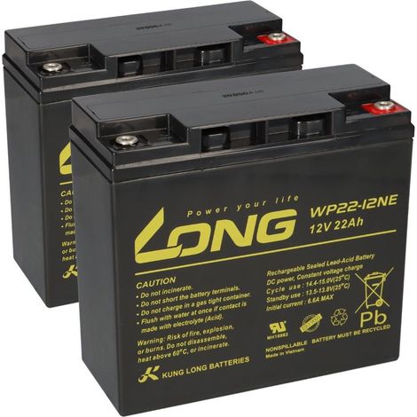 Ersatzakku für Alber E-Fix und Adventure 2x Kung Long 12V 22Ah Bleiakku Zyklenfest AGM
