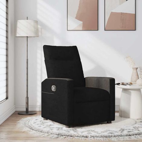 Sillón reclinable de tela negro vidaXL