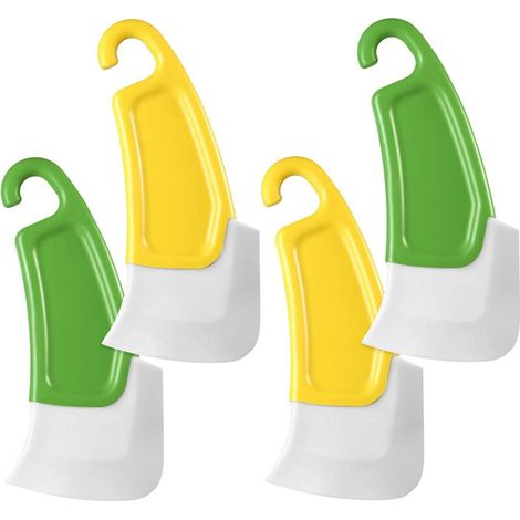 Lot de 4 spatules grattoirs en silicone résistant à la chaleur, antiadhésif, vert et jaune – DELKEVIC (1/5)