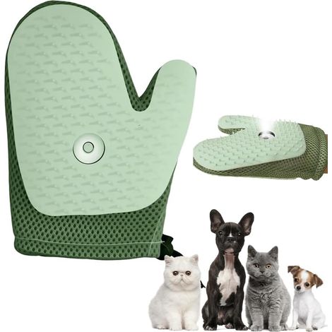 All-in-one pet grooming glove, pet hair removal glove, pet hair removal glove, electrostatic spray, cat hair removal gloves