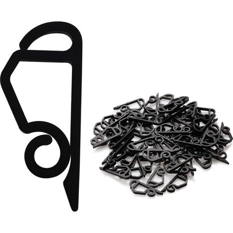 Weihnachtslichter-Dachrinnenclips, stabile Kunststoffhaken für Weihnachtsdekorationen im Außenbereich, schwarz