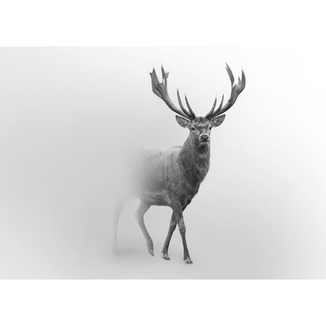 Papier peint panoramique cerf motif animalier décoration murale – 150 x 105 cm Wallarena (1/4)